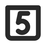Number 5 Square SVG Icon